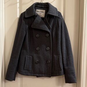 Aeropostale Charcoal Double-Breasted Peacoat
